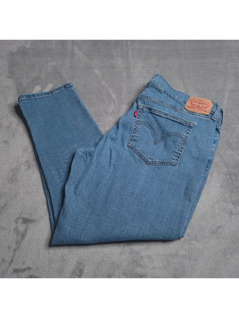 Levis Boyfriend Jeans 33 Mid-Rise Medium Wash Stretch Cotton Blend Casual